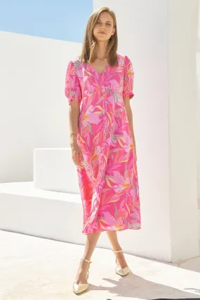 Anne EcoVero™ Dress | Pink/Yellow