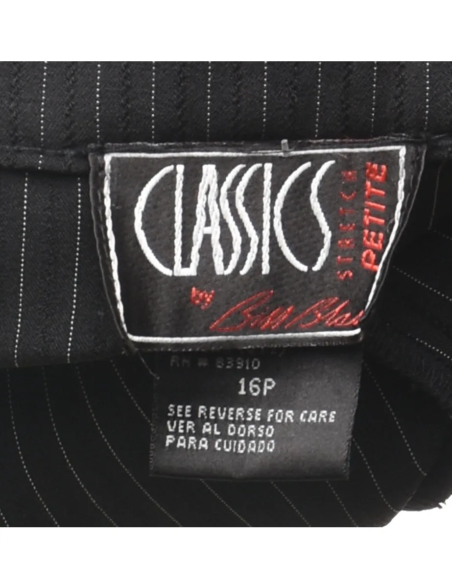 Black Pinstriped Trousers - W36 L30