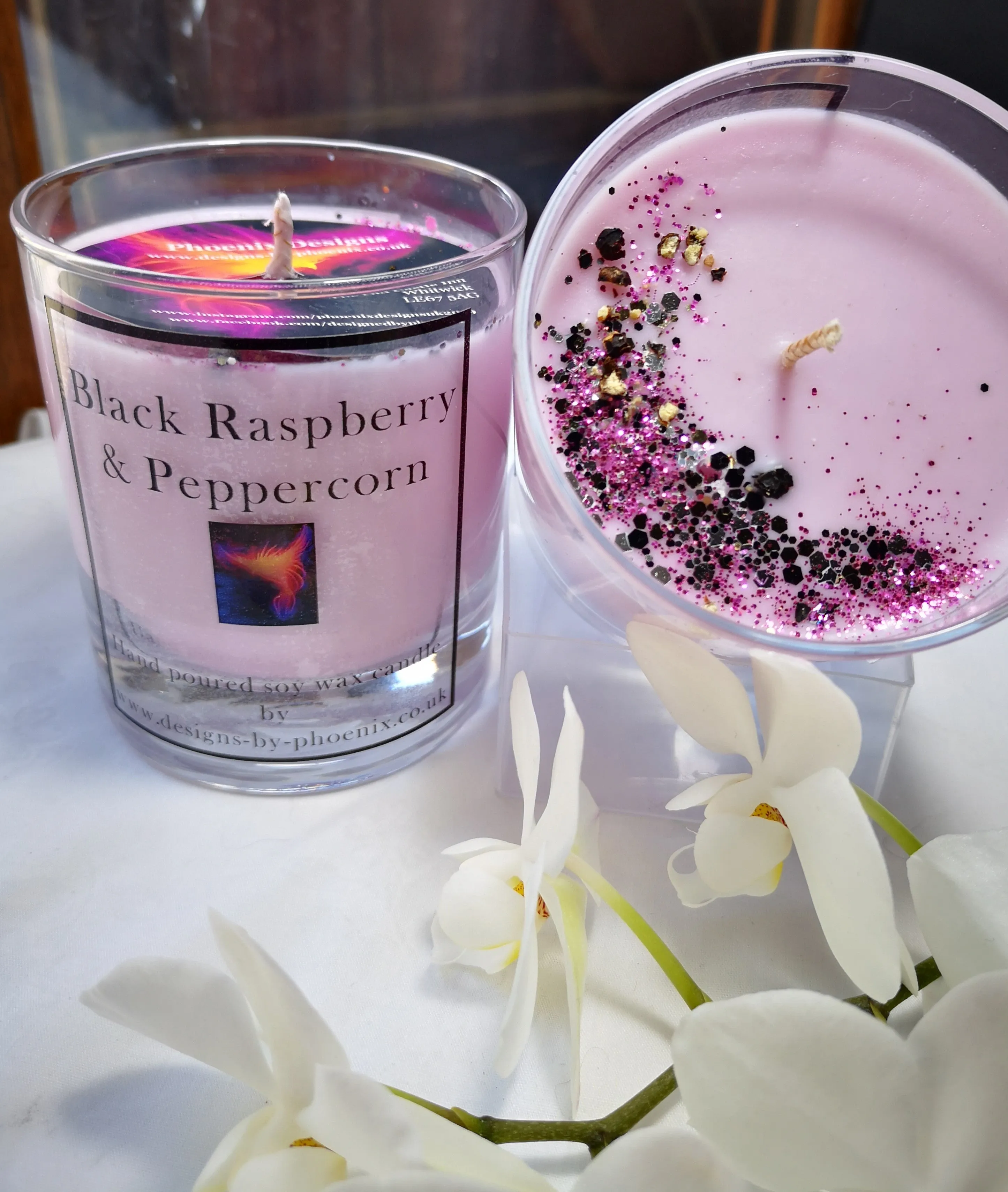 Black Raspberry & Peppercorn hand poured soy wax candle 300ml, 30cl, 10oz, highly scented eco wax