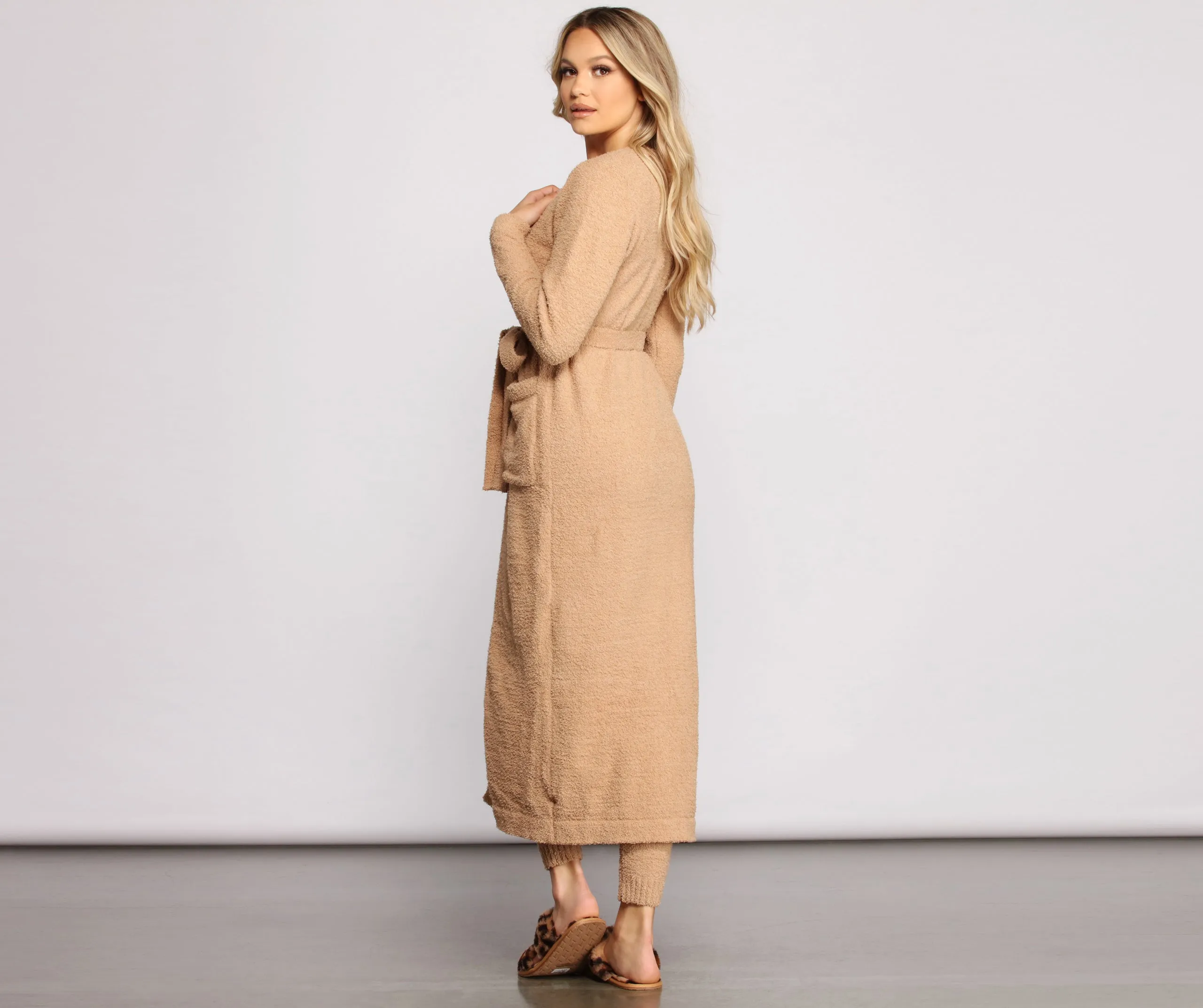 Cozy and Snug Chenille Long Belted Robe