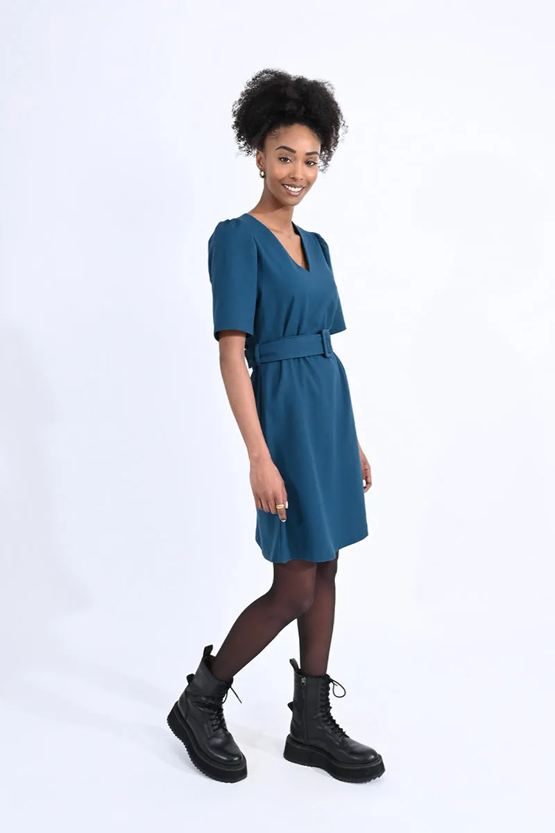 Duck Blue Belted Dress