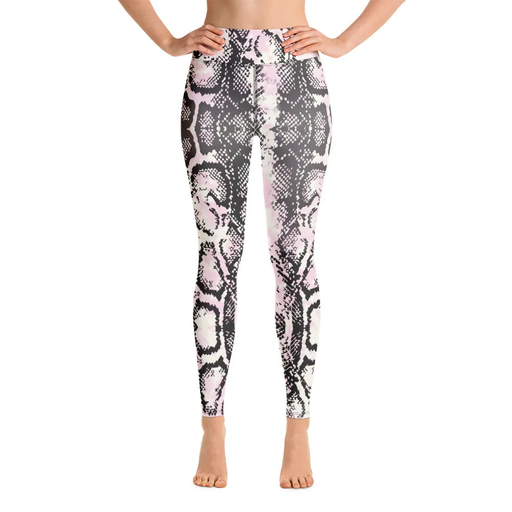 Fashion Pink & Black Snakeskin Leggings, lioness-love