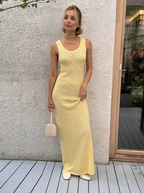 Full-Length Knitting Vacation Dress for Summer Escapes