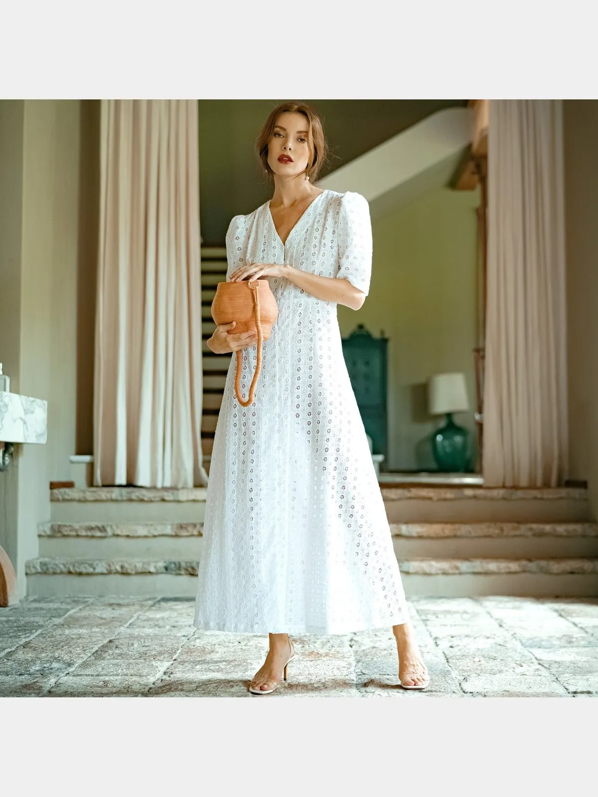 OLYMPIA Embroidered Cotton Dress