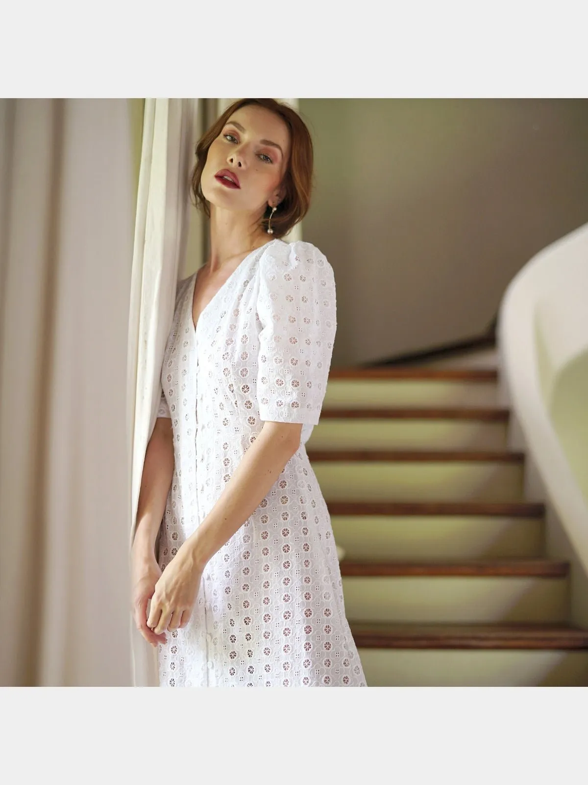 OLYMPIA Embroidered Cotton Dress