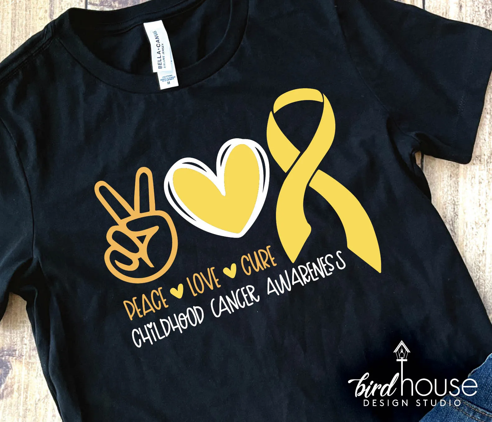 Peace Love Cure Shirt, Childhood Cancer Awareness