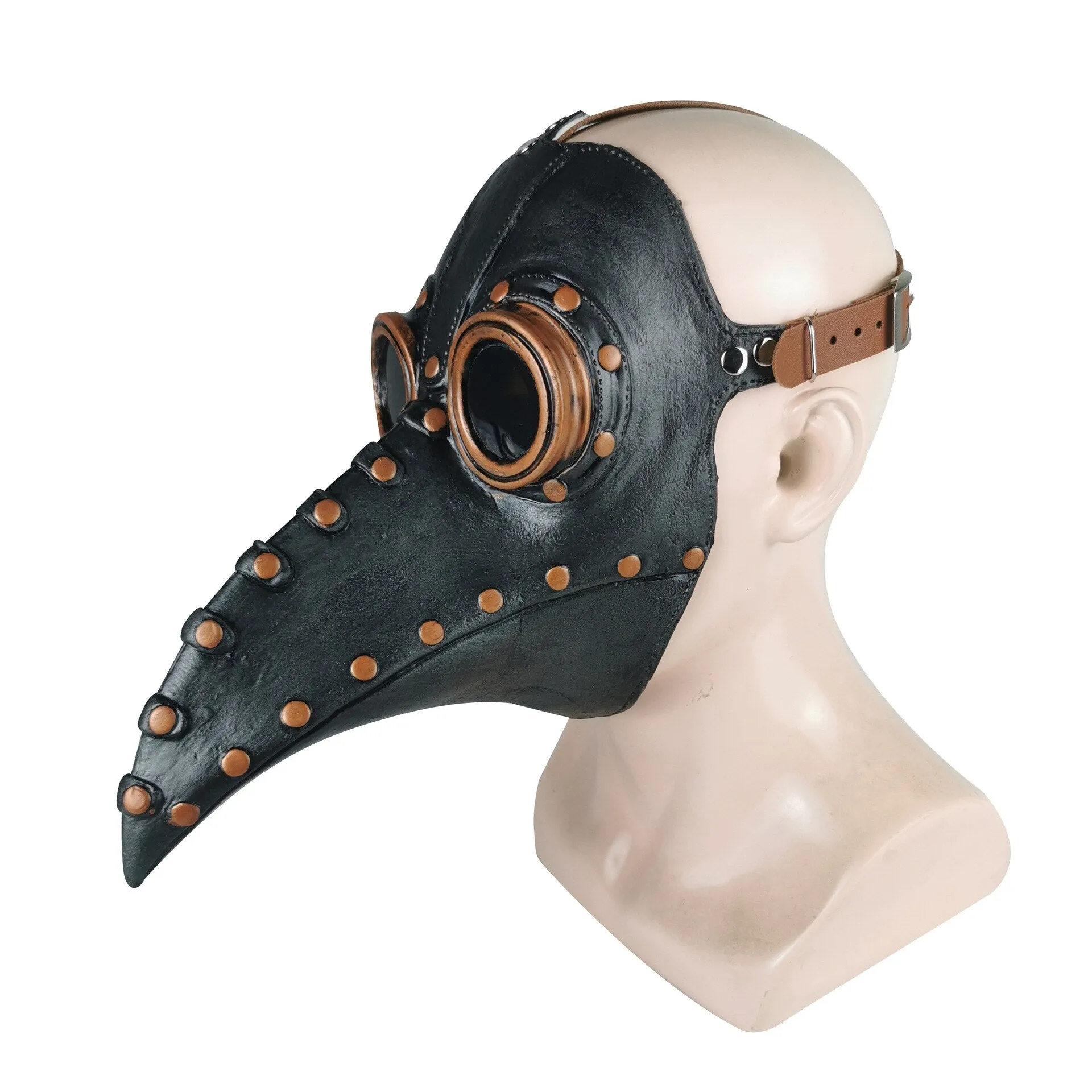 Plague Doctor Mask Leather In Black Beak Mask Plague Doctor Halloween Mask Steampunk PU Birds Cosplay Doctour De Peste
