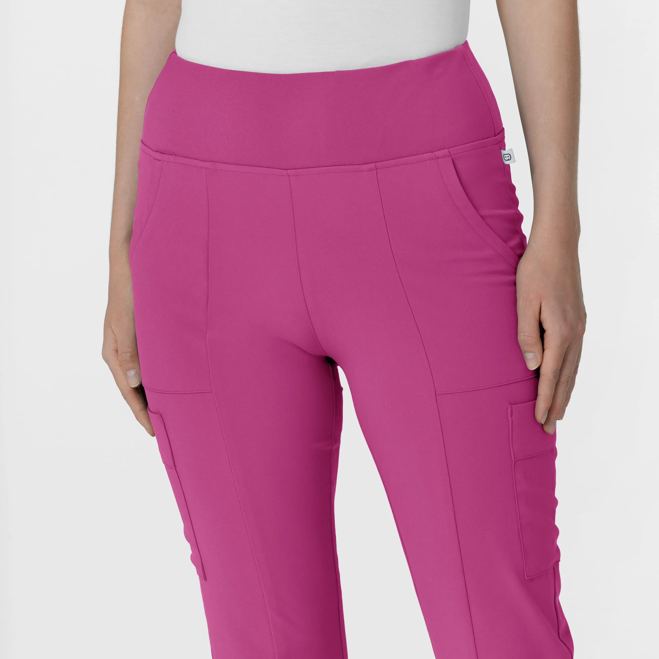 RENEW Women's Cargo Flare Scrub Pant - Raspberry