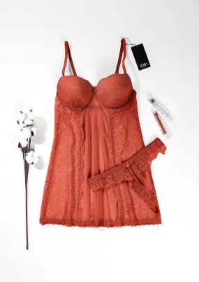 Sexy Babydoll Mesh And Lace 4355