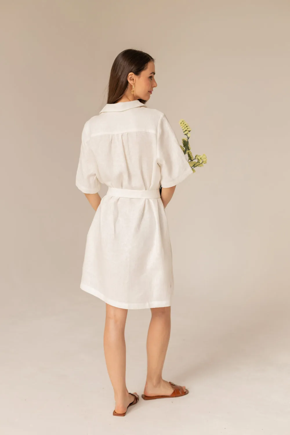 Soleil Linen Dress Ecru