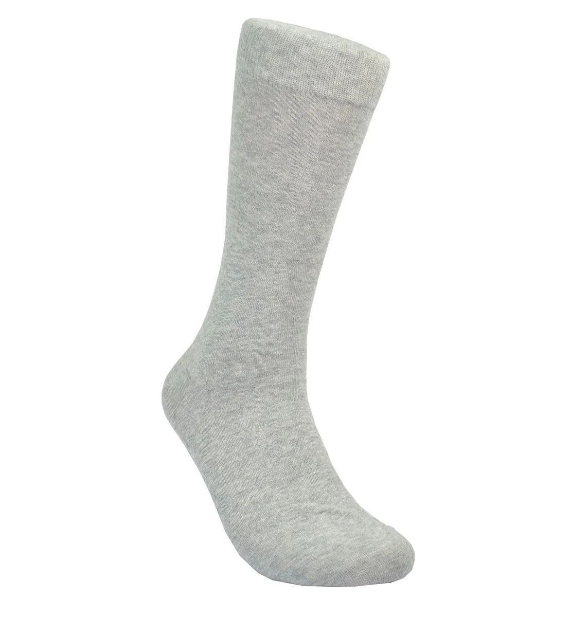 Solid Heather Grey Cotton Dress Socks By Paul Malone