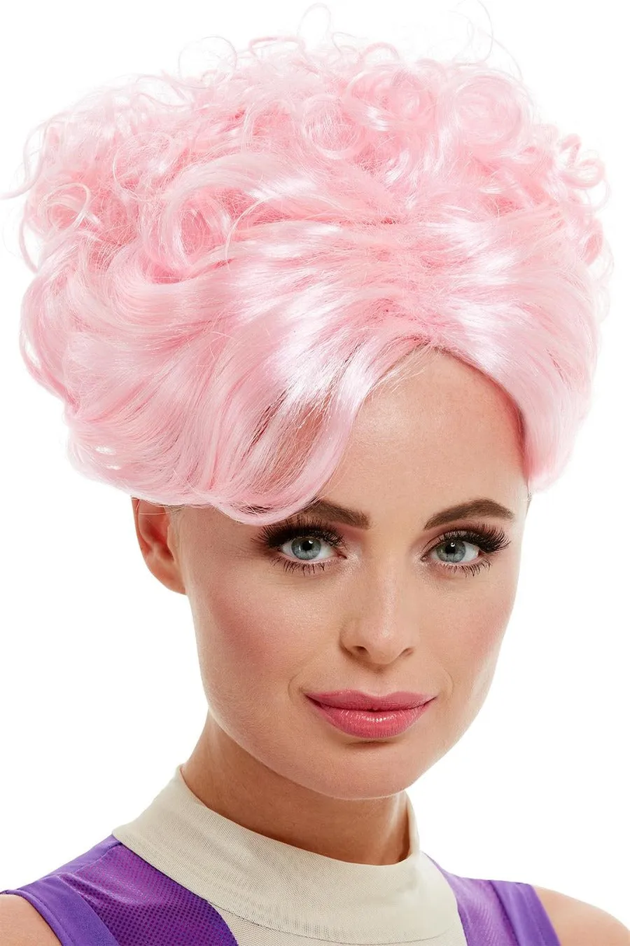 Trapeze Artist Pink Wig with Curls
