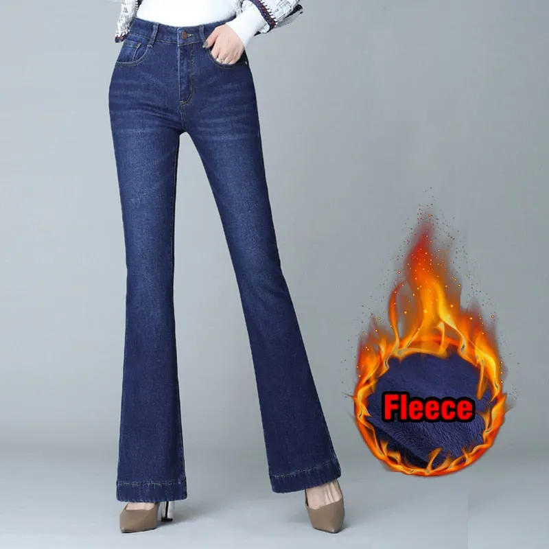 Women Fleece Flared Pants